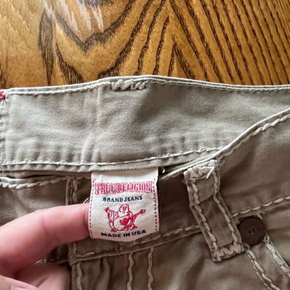 True Religion Tan Relaxed Jeans. Perfect condition. They cost 200.00 - Picture 6 of 12
